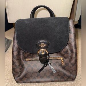 Coach Signature Brown and Black Backpack